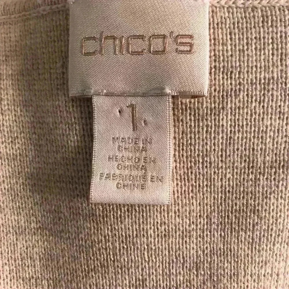 Chicos size 1 (Medium) beige boho open from blazer jacket with fringed bottom - Picture 6 of 6